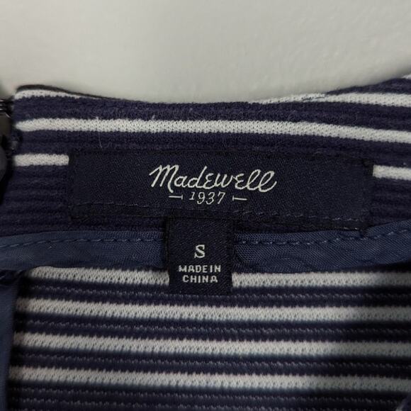 Madewell Womens Gallerist Stripemix Blue Black Sheath Dress size S - Picture 5 of 6